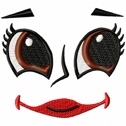 Faces Embroidery Design 8
